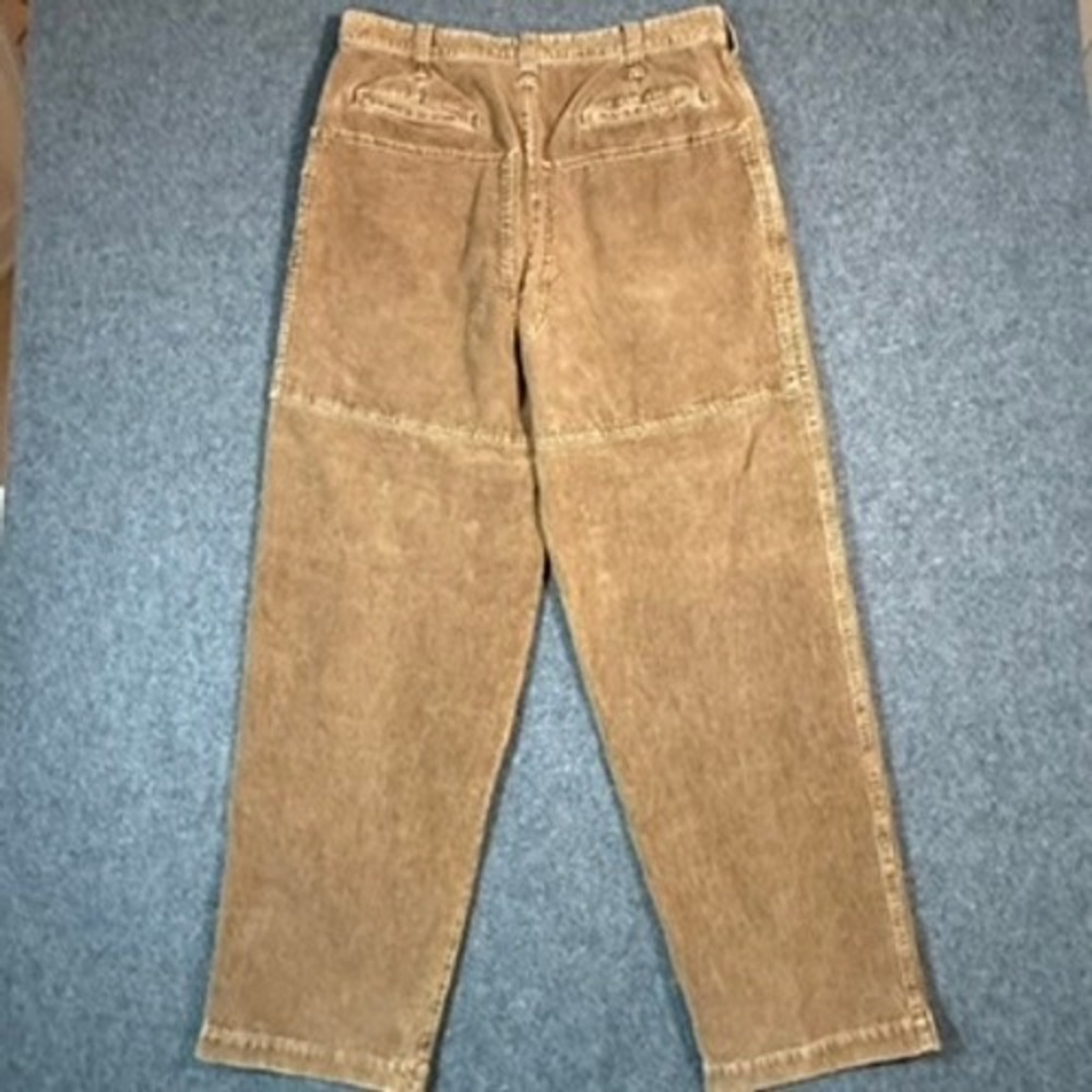 VTG Abercrombie Fitch Mens Tan Corduroy Carpenter Pants Double Knee 34x32 Comfy‎ - Picture 2 of 11